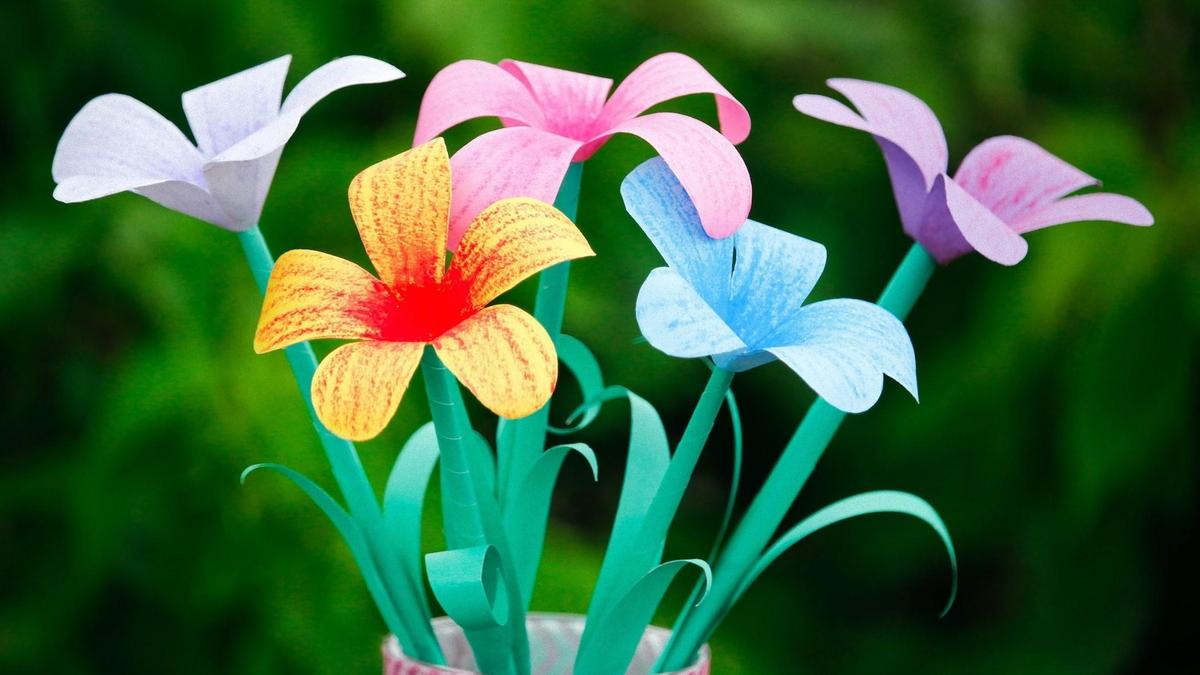 Оригами цветок | Как сделать из бумаги А4 цветок-колокольчик | Простые поделки для детей